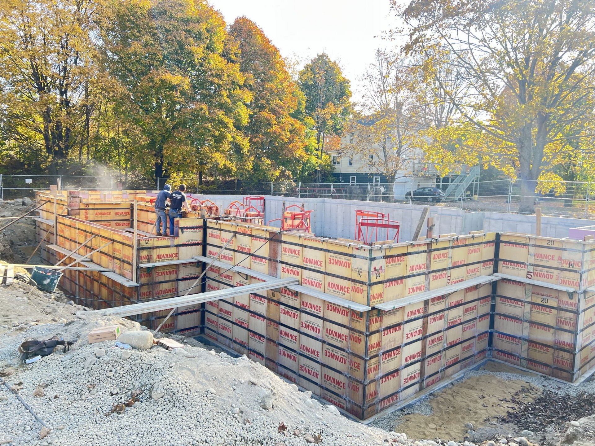 photo of foundation framing of a home